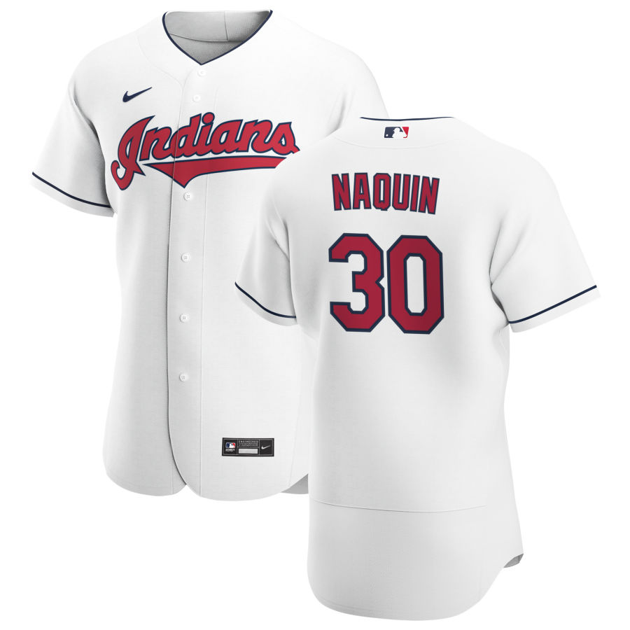 Cleveland Indians 30 Tyler Naquin Men Nike White Home 2020 Authentic Team MLB Jersey